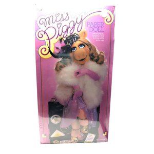 Vintage Miss Piggy Paper Doll Muppets Colorforms Uncut 16 inch